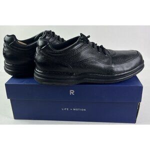 Rockport Mens World Tour Shoes Black Sz 14 W Wide Leather Classic Oxford K71185